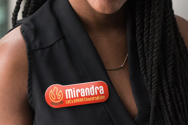 Build customer relationships with personalized name badges
